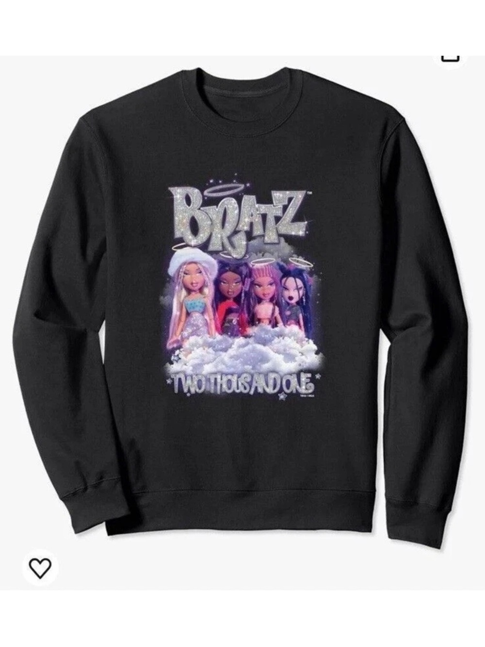 Bratz Y2K Graphic Sweatshirt Womens Juniors L Black Crewneck